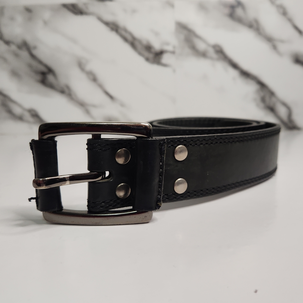 Guess Vintage Genuine Leather Belt Black